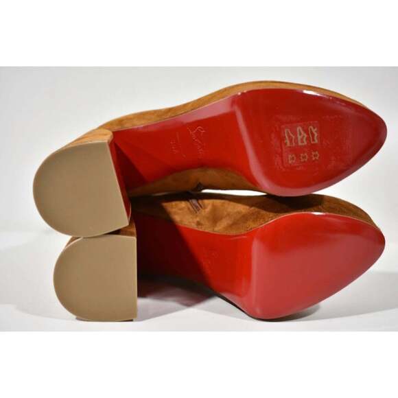 Christian Louboutin Movida Booty 130 Brown Foxy Platform Block Heel Boot 36.5 - Picture 12 of 12